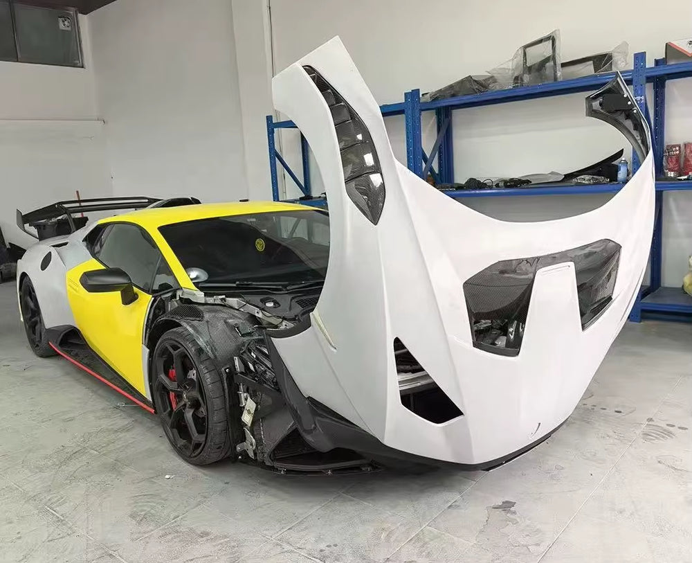 Upgrade STO Dry Carbon Fiber Body Kit Front Lip Bumper Hood Fender Wing for Lamborghini Huracan LP580 LP610 Evo Body Kit