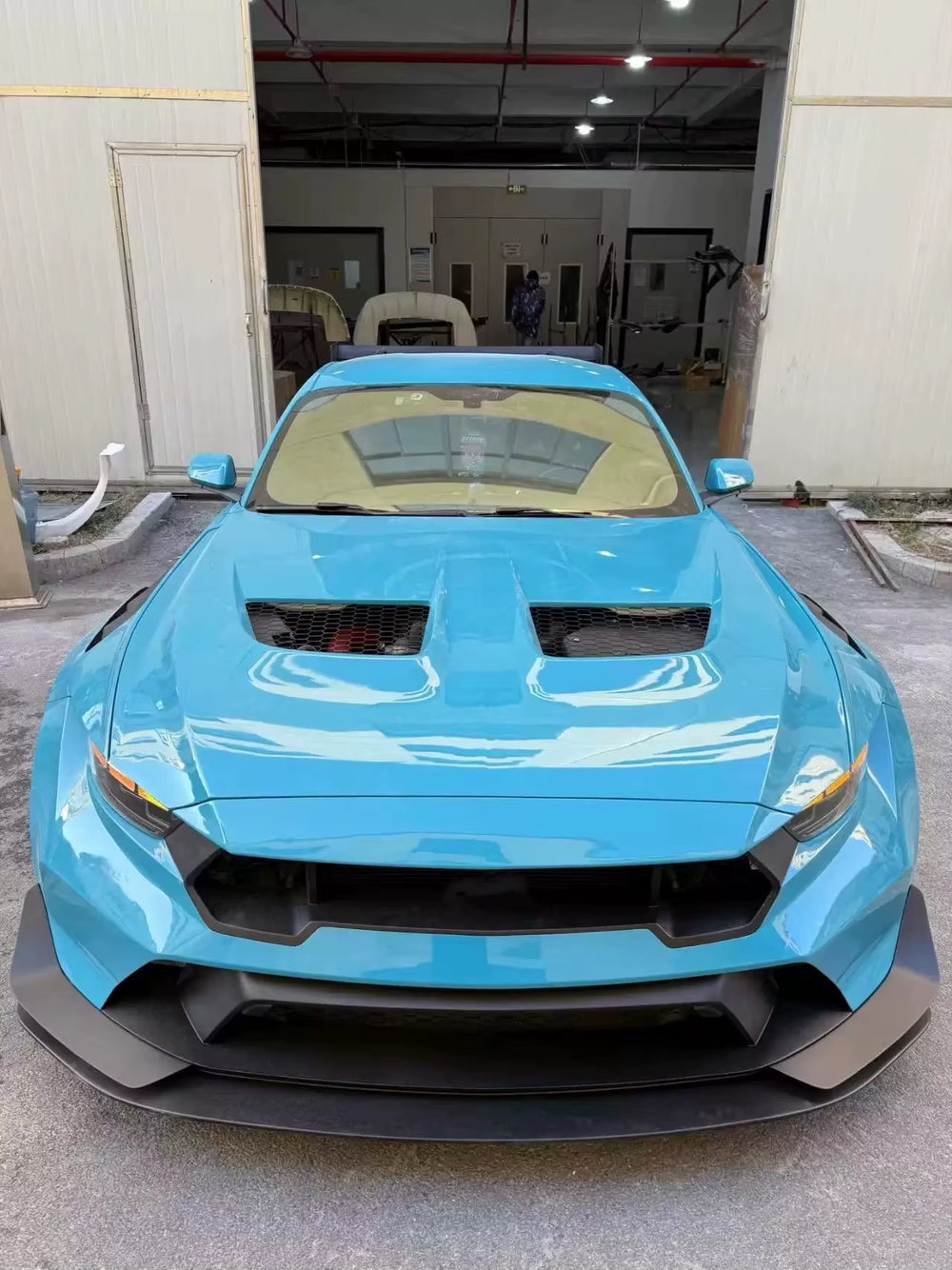 For Ford Mustang 2014-2023 Wide Body Kit Front Bumper Rear Bumper Hood Spoiler Wing Hood Fender