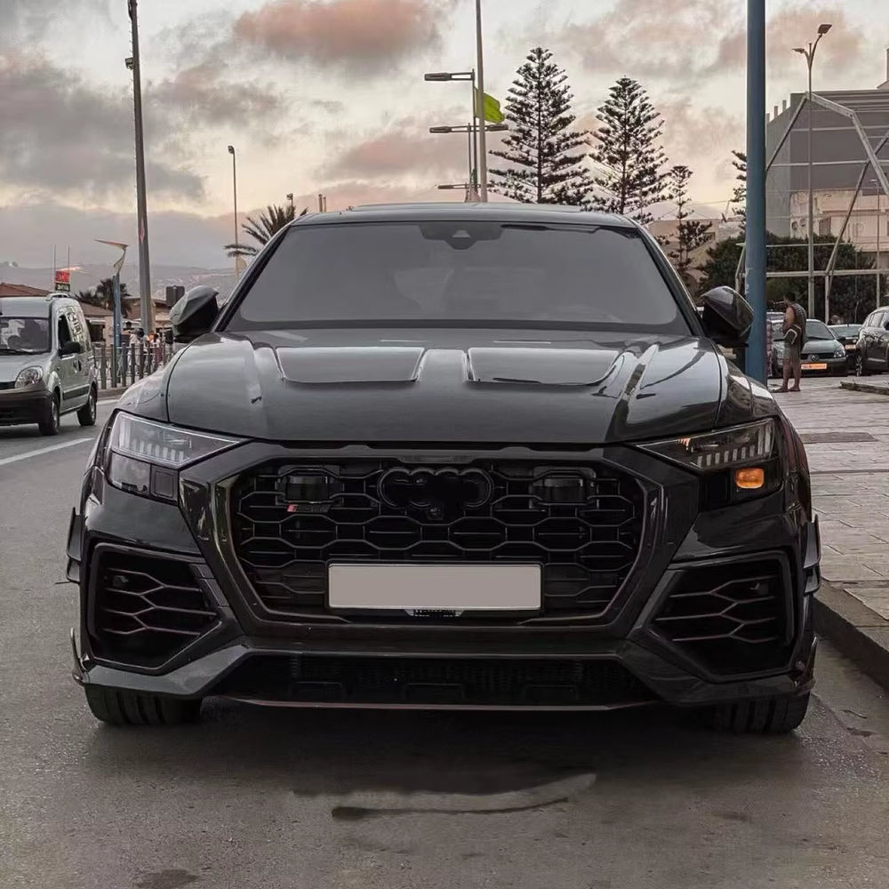 Carbon Fiber Front Bumper Side Skirts Rear Bumper Exhaust Pipes Roof Wing MSY Style Wide Body Kit for Audi Q8 RSQ8 Body Kit