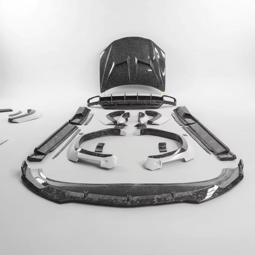 JISU Car Modification Body Kit Wide Carbon Fiber Front Lip Hood Wide-Body Bumper Diffuser Spoiler for Lamborghini Urus
