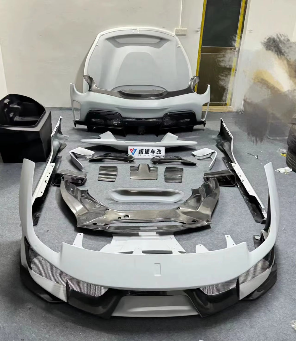 Upgrade Pista Style Body Kit for 488 Front and Rear Bumper Diffuser Spoiler Body Kit