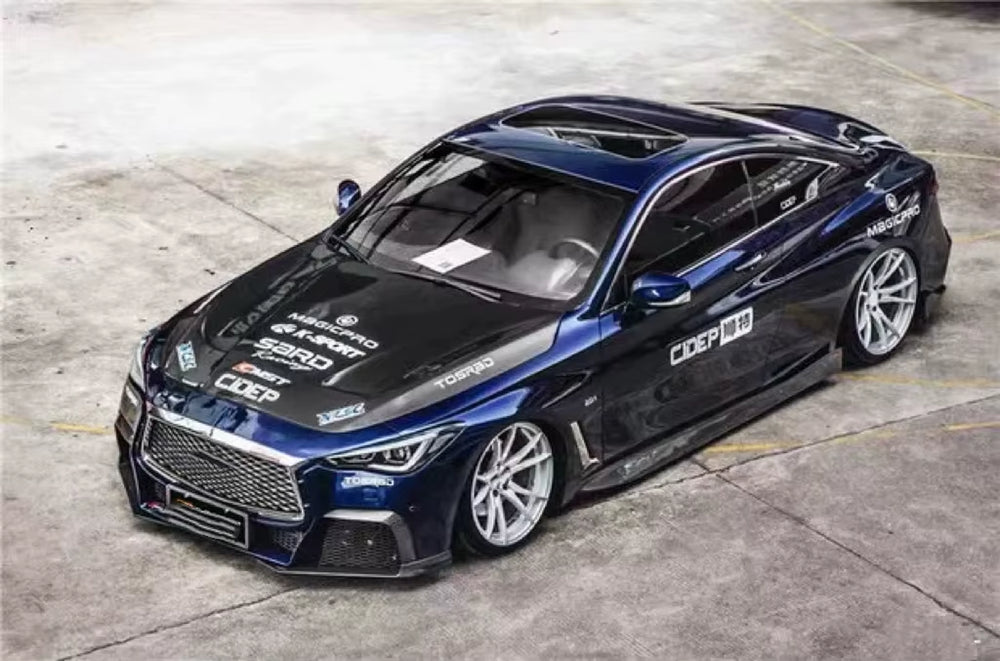 For Infiniti Q60 Q60S CV37 Ct Style Carbon Hood Vented Hood Q60 Engine Cover