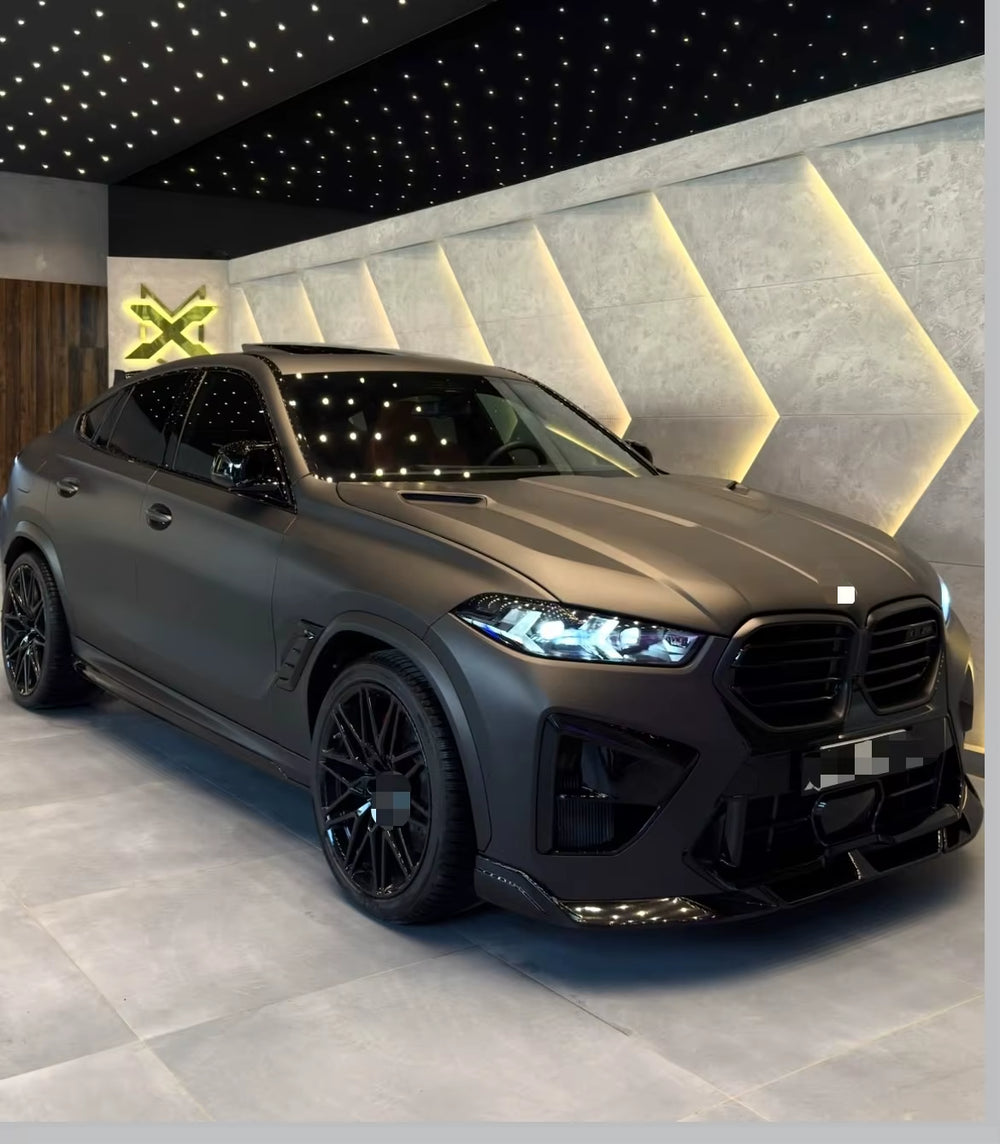Carbon Fiber LD Style Body Kit for BMW X6M F96 2023+ Front Bumper Lip Grille Hood Cover Rear Spoiler Diffuser Side Skirt Bodykit