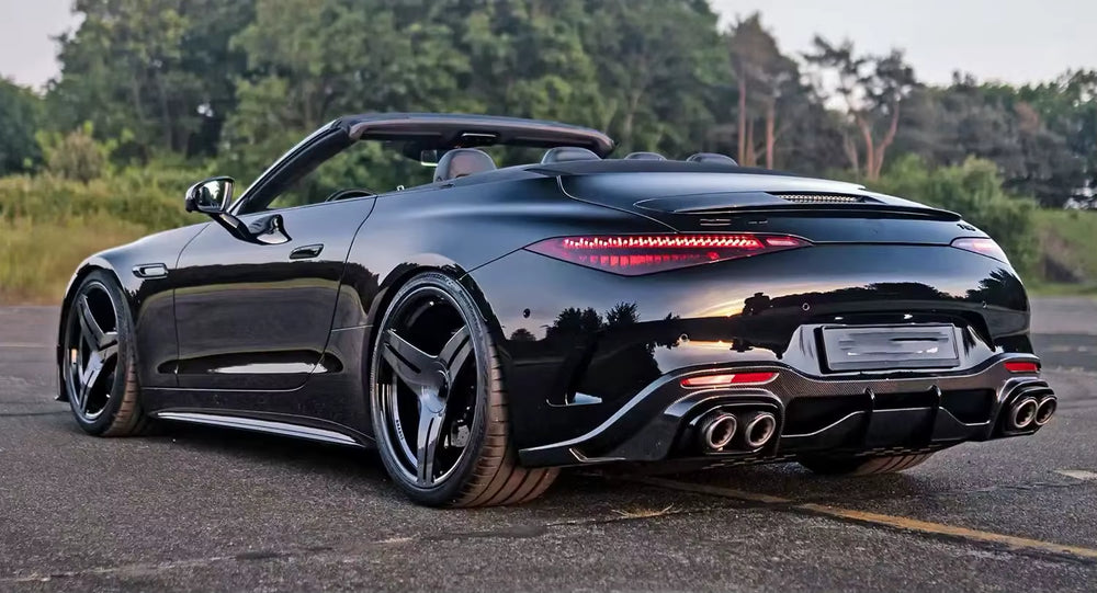 B Style Dry Carbon Fiber Body Kit for Mercedes Benz SL63 Auto Parts Front Lip Rear Diffuser Side Skirts