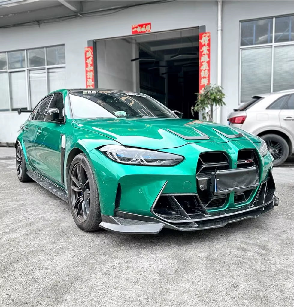 CA Style Dry Carbon Fiber Body Kit for BMW M3 M4 G80 G82 Front Bumper Front Lip Rear Diffuser Spoiler.