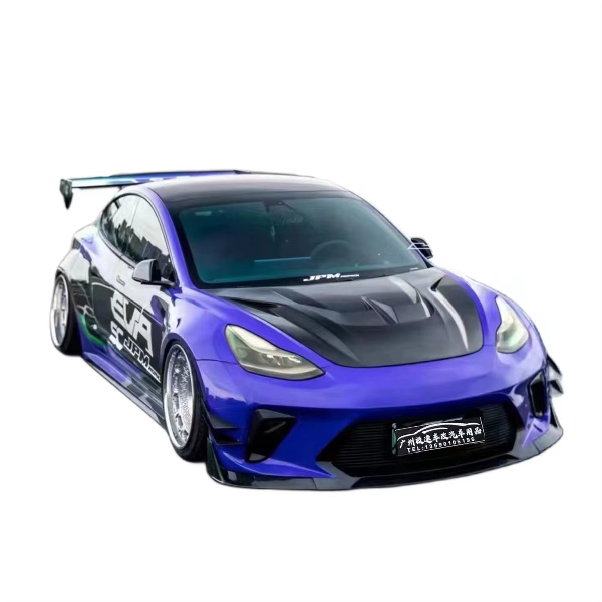Carbon Fiber Material of the Car Hood Is Suitable Fortesla Model 3 Robot Style Hood Carbon Fiber Body Kit