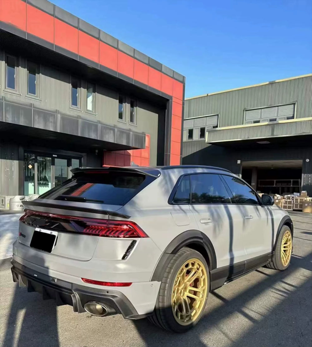 Aulea Style Dry Carbon Fiber Body Kit for Audi Rsq8 Front Lip Skirt Rear Diffuser Spoiler Hood Wide Body Kit