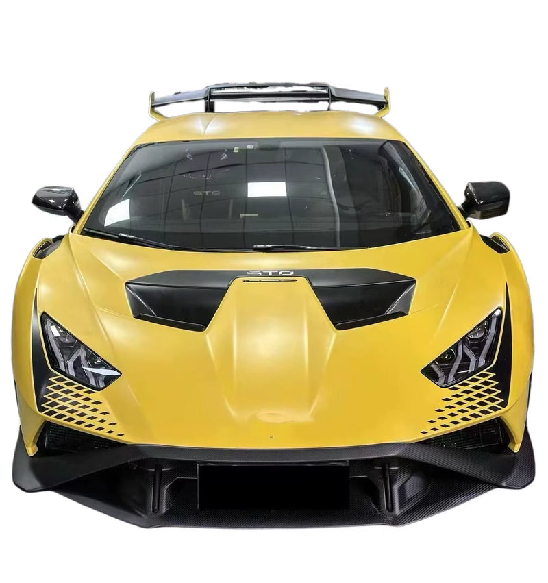 For Lamborghini Huranan STO OEM Style Dry Carbon Fiber Front Lip Rear Diffuser Spoiler Body Kit