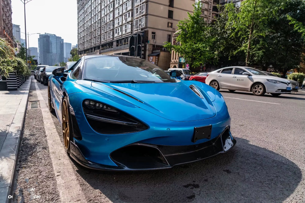 High Quality Dry Carbon Fiber V-Style Body Kit for Mclaren 720S Front Lip Skirt Rear Diffuser Spoiler Fender