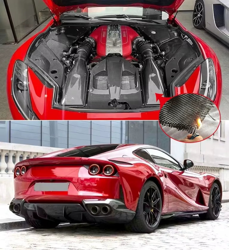 OEM-Style Carbon Fiber Body Kit for 812: Front Lip, Rear Diffuser, and Spoiler
