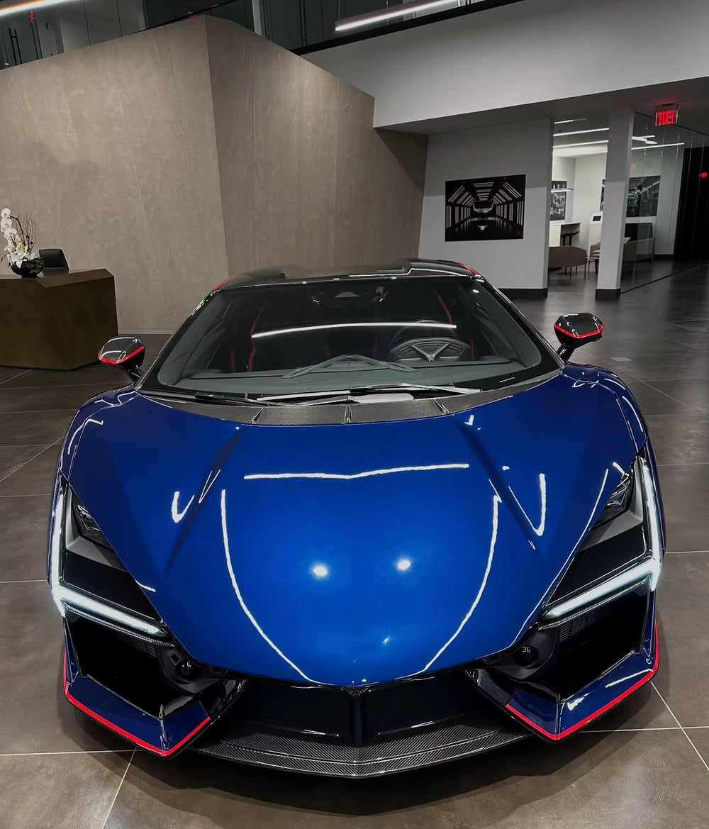 For Lamborghini Revuelto OEM Style Dry Carbon Fiber Front Lip Skirt Rear Diffuser Spoiler Hood Body Kit