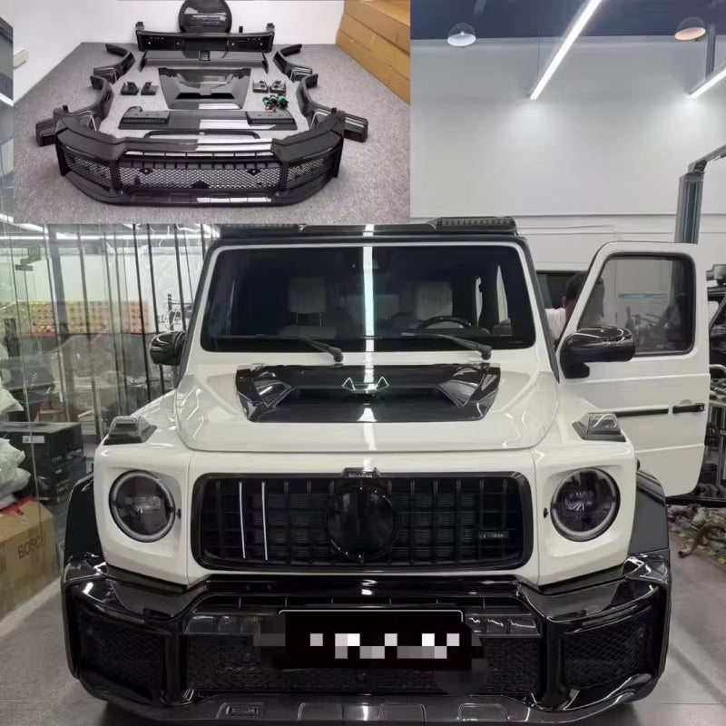 Upgrade W464 G63 Body Kit G800 Dry Carbon Fiber Bodykit for Mercedes-Benz G Class W465 G500 Hood Bumper Spoiler