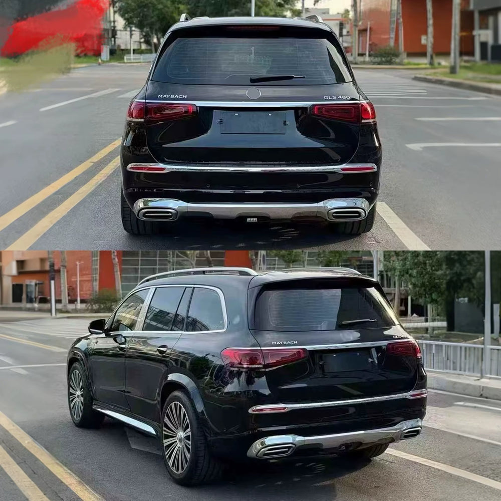 For Mercedes-Benz GLS 2020-2024 Upgrade 2025 Maybach Front and Rear Bumper Rear Diffuser Spoiler Grill Body Kit