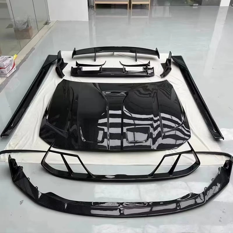 Pk Style High Quality Dry Carbon Fiber Body Kit for BMW M3 M4 G80 G82 Front Lip Skirt Rear Diffuser Spoiler Hood Body Kit