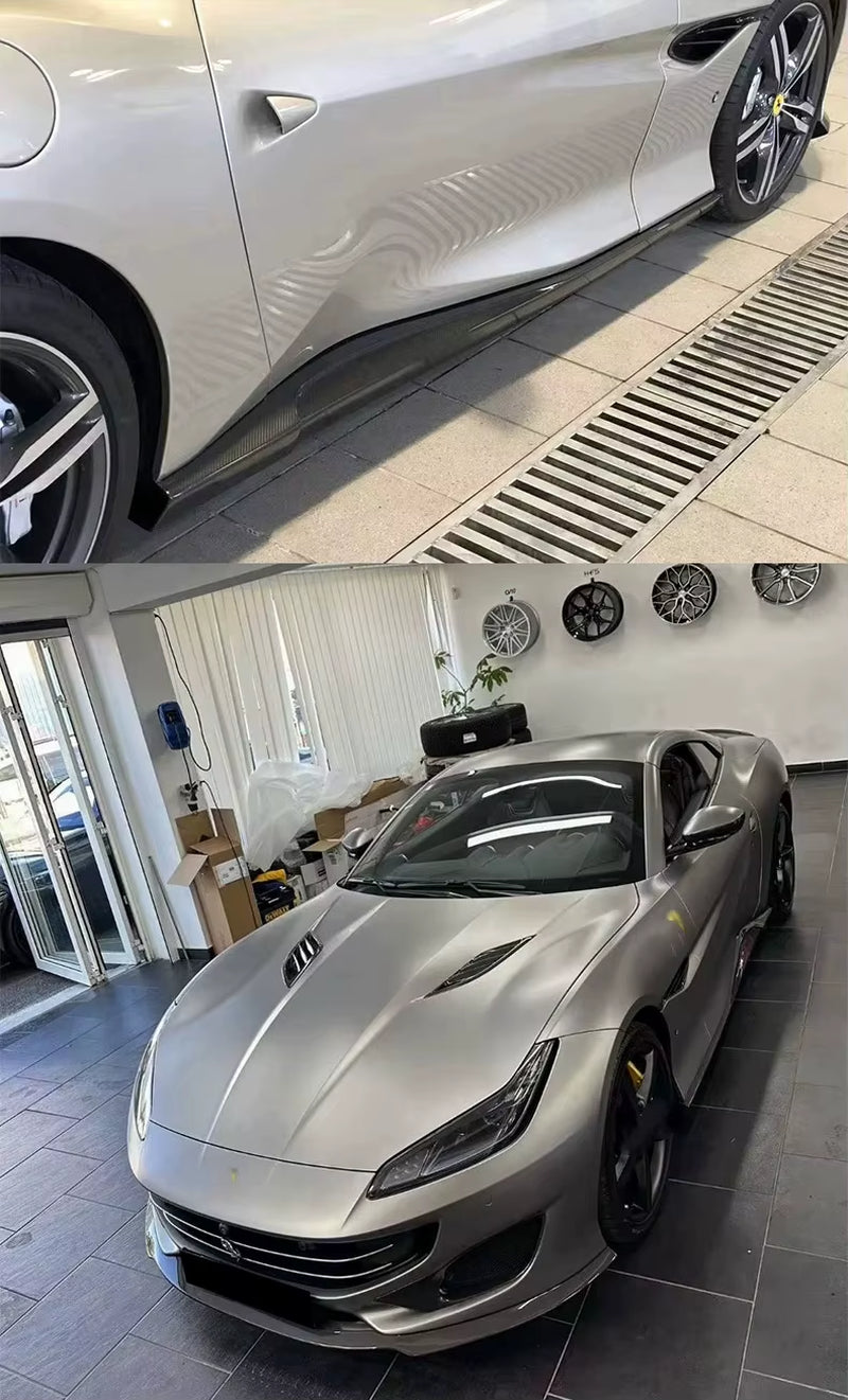 For Ferrari Portofino 2018-2021 Upgrade N-Style Dry Carbon Fiber Front Lip Skirt Rear Diffuser Spoiler Body Kit