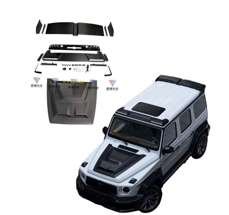 For Mercedes-Benz W465 G63 W465G500G450D Upgrade Dry Carbon Fiber Ceiling Light Tail Wing Hood