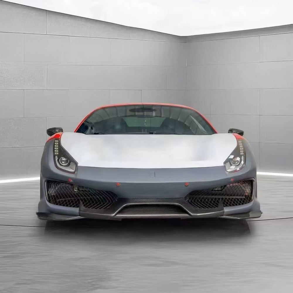 Pista Style Body Kit for Ferrari 488 Gtb/Spider Front and Rear Bumper Pp+ Carbon Fiber Pista Body Kit Side Skirts Spoiler