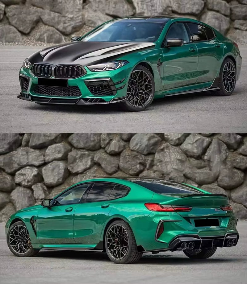 High Quality Dry Carbon Fiber Body Kit for BMW M8 Upgrade PK Style Front Bumper Front Lip Side Skirt Rear Diffuser Spoiler Hood