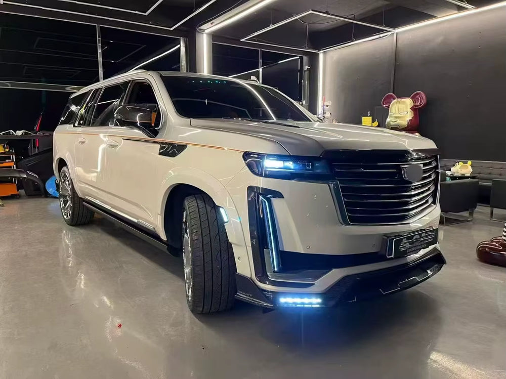 For Cadillac Escalade Upgrades Msy-Style Carbon Fiber Front Lip Diffuser Spoiler Wide Body Kit