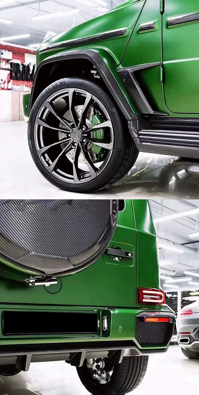 High Quality Dry Carbon Fiber TOP Style Body Kit for Mercedes-Benz G Class W464 G63 Front Lip Rear Diffuser Spoiler Hood