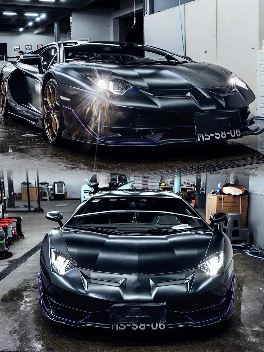 SVJ Style Carbon Fiber Body Kit for Lamborghini Aventador Front and Rear Bumper Diffuser Spoiler Body Kit