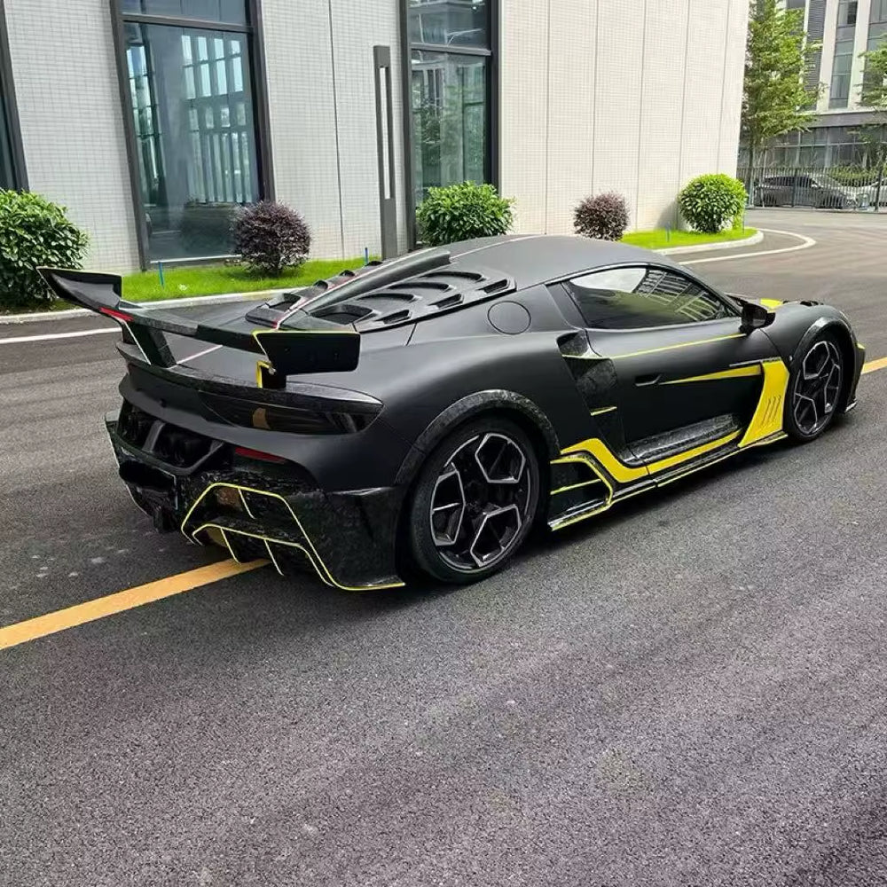 For Maserati MC20 Upgrade MS Style Dry Carbon Fiber Front Bumper Rear Diffuser Spoiler Hood Wide Body Kit