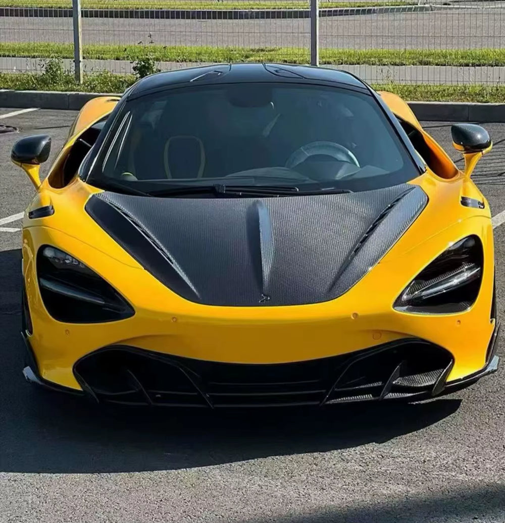 For Mclaren 720S Upgrade TOPCA Style Dry Carbon Front Lip Skirt Rear Diffuser Spoiler Hood Body Kit