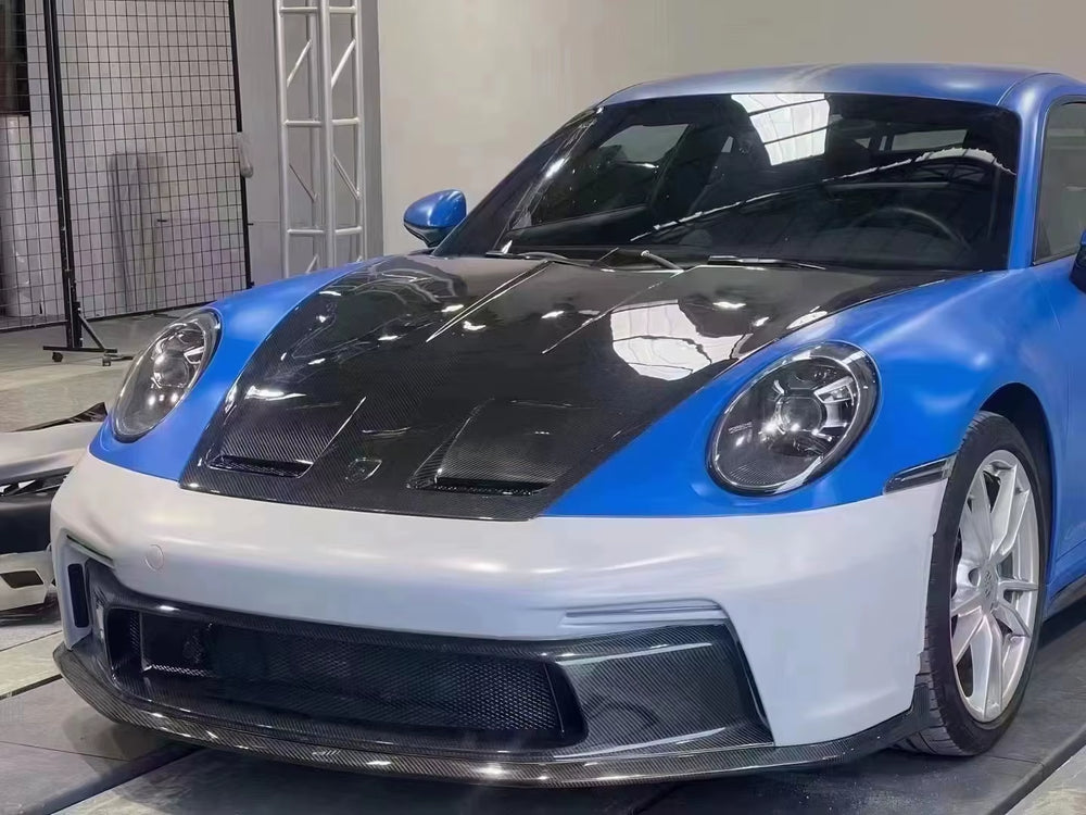Half Carbon Fiber Gt3 Style Car Bumper Engine Hood Rear Tail Spoiler Body Kit for Porsche 911 992 Bodykit