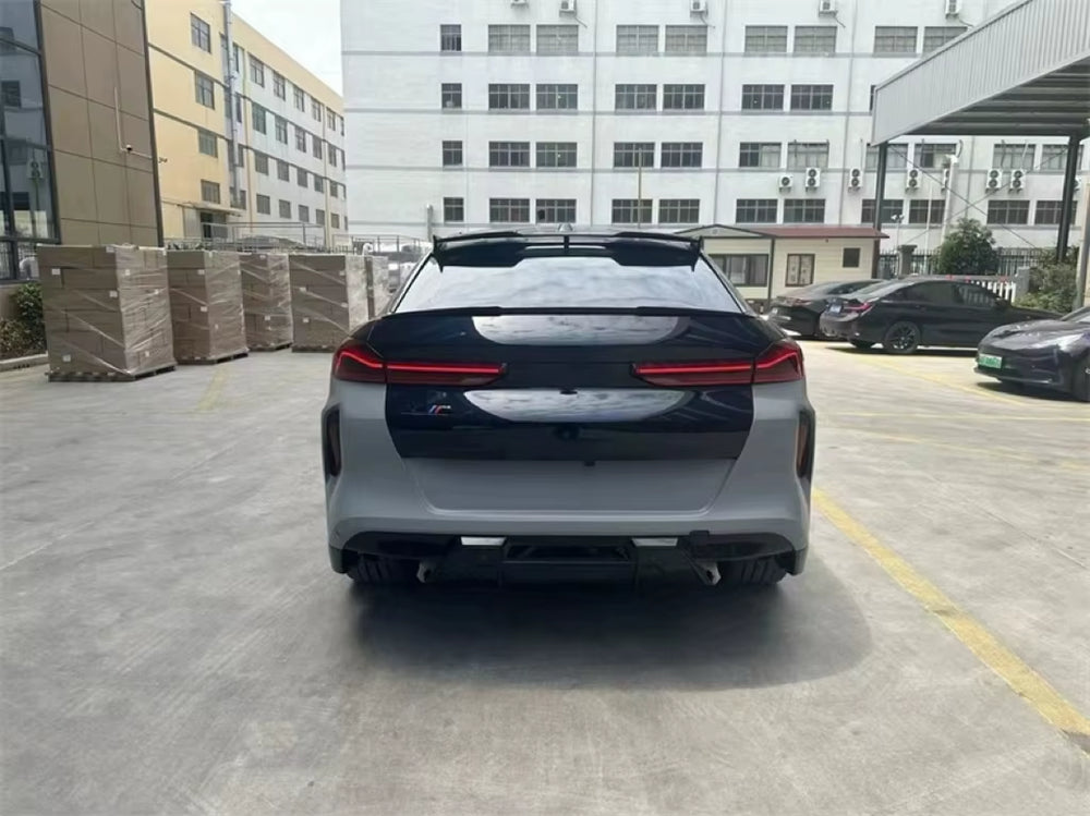 Upgrade 2024 X6M Style Body Kit for BMW X6 G06 Front and Rear Bumper Diffuser Spoiler Hood.