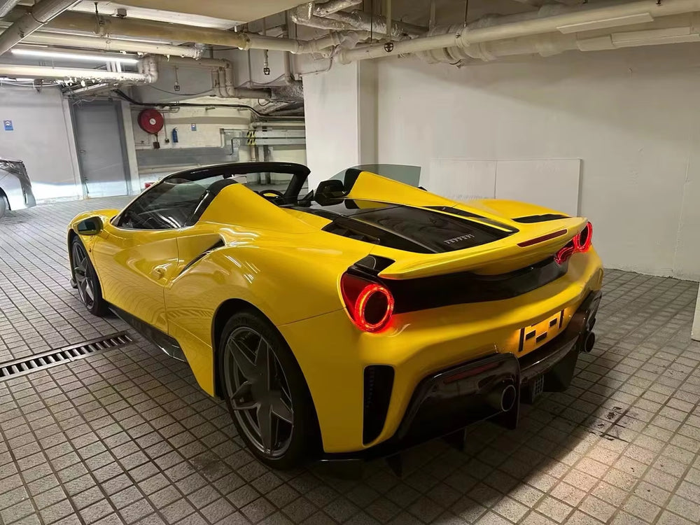 Pista Style Body Kit for Ferrari 488 Gtb/Spider Front and Rear Bumper Pp+ Carbon Fiber Pista Body Kit Side Skirts Spoiler