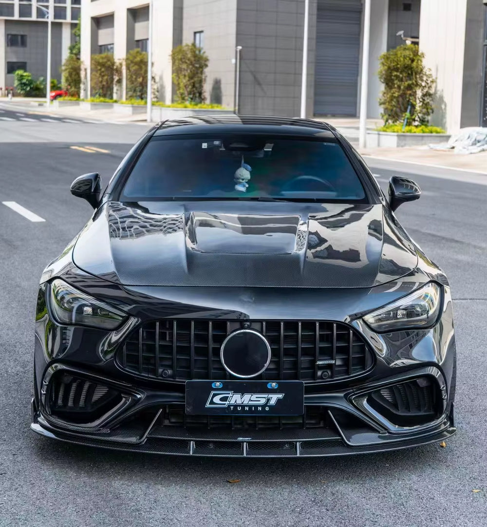 For Mercedes-Benz CLE 53 CMST Style Dry Carbon Fiber Body Kit Front Lip Side Skirts Rear Diffuser Spoiler Hood Body Kit