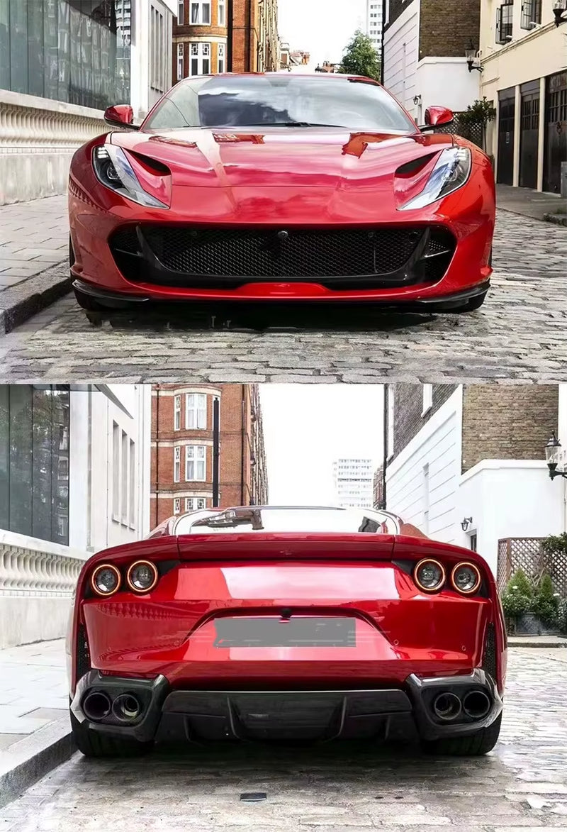 OEM-Style Carbon Fiber Body Kit for 812: Front Lip, Rear Diffuser, and Spoiler