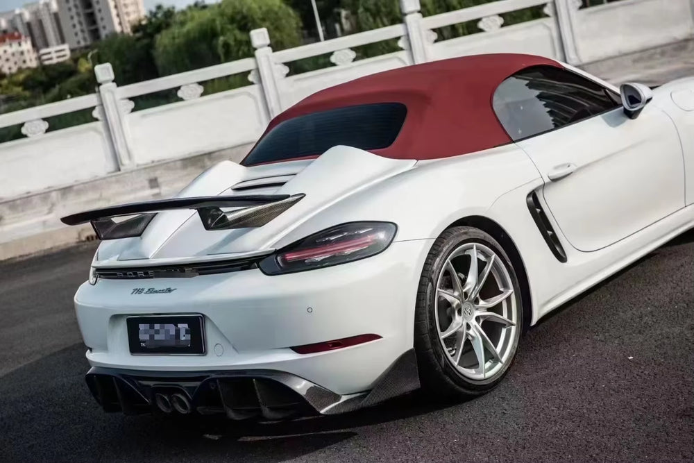 Carbon Fiber for Porsche 718 981 982 Upgraded Rear Wing Spyder Style for Carbon Body Kit