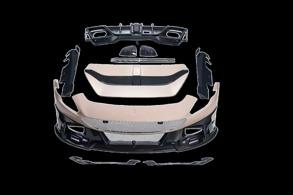Dry Carbon Fiber MSY Style Body Kit for Roma Front Rear Bumper Lip Side Skirts Hood Upgrade Aero Kit Parts