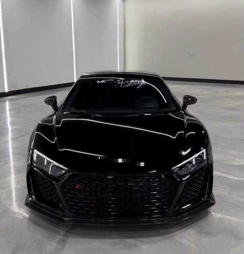 For Audi R8 P-Style Carbon Fiber Front Lip Side Skirts Rear Lip Spoiler Wind Knife Exterior Body Kit