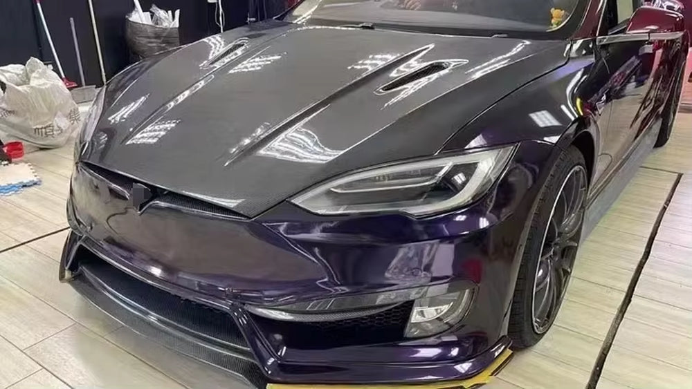 Car Body Kit Auto Body Kit for Tesla Model S 14-23 Carbon Fiber Front Hood