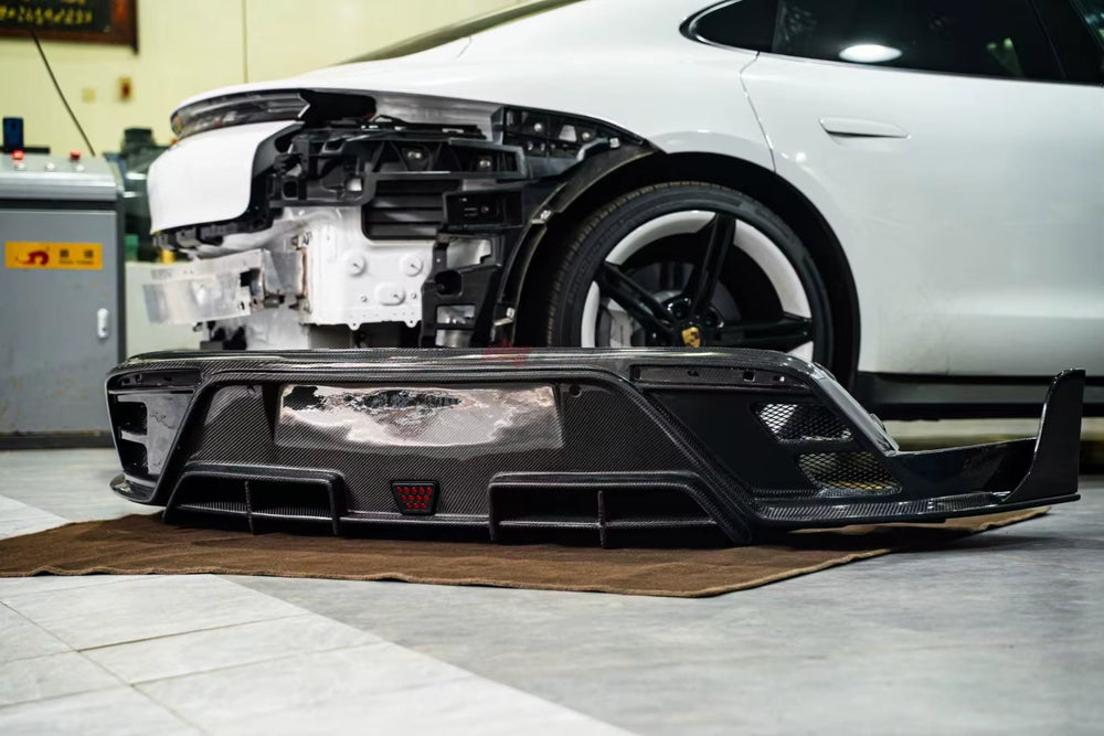 Cms Style Body Kit for Porsche Taycan 4S Carbon Fiber Rear Diffuser Spoiler Body Kit
