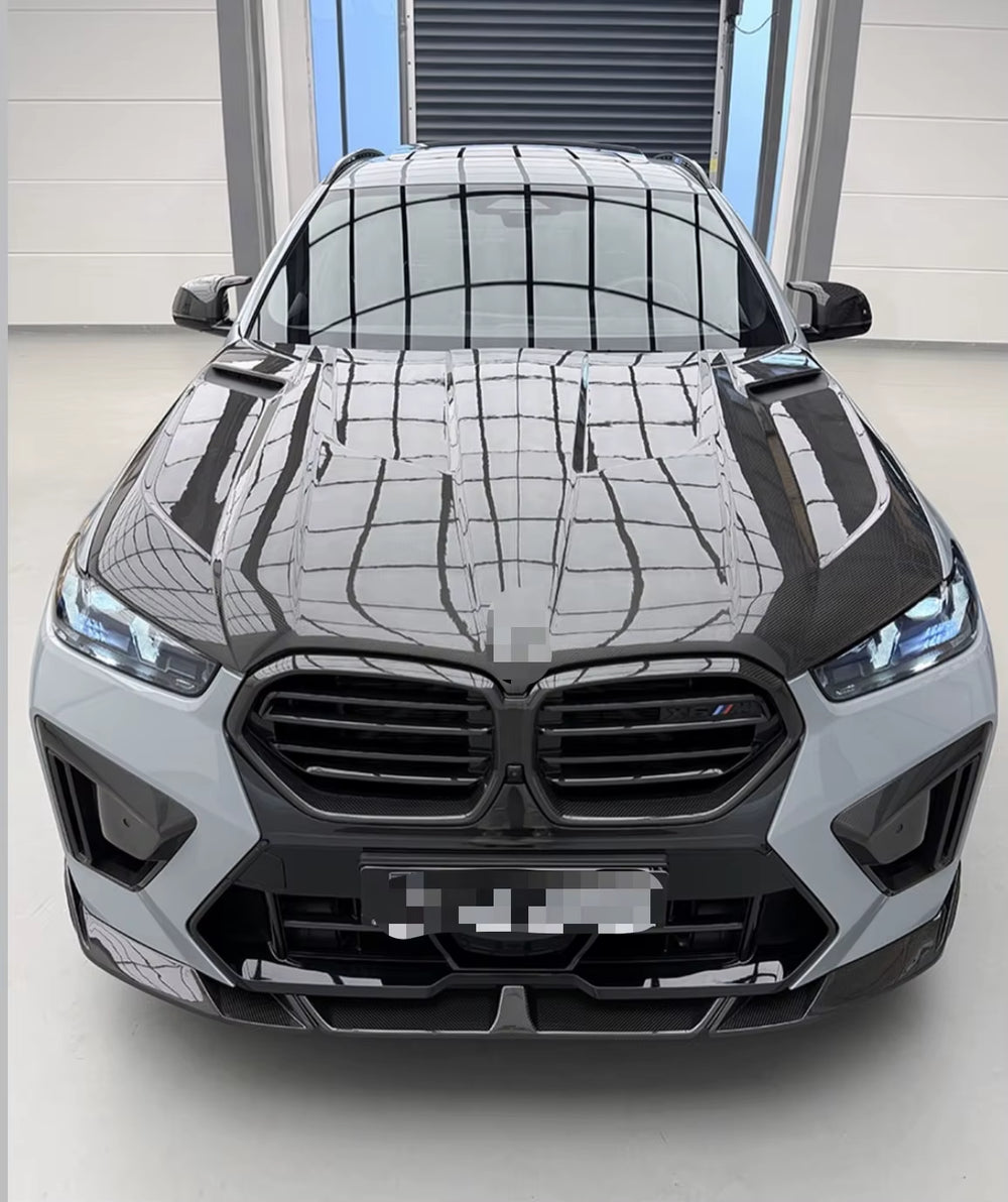 Carbon Fiber LD Style Body Kit for BMW X6M F96 2023+ Front Bumper Lip Grille Hood Cover Rear Spoiler Diffuser Side Skirt Bodykit