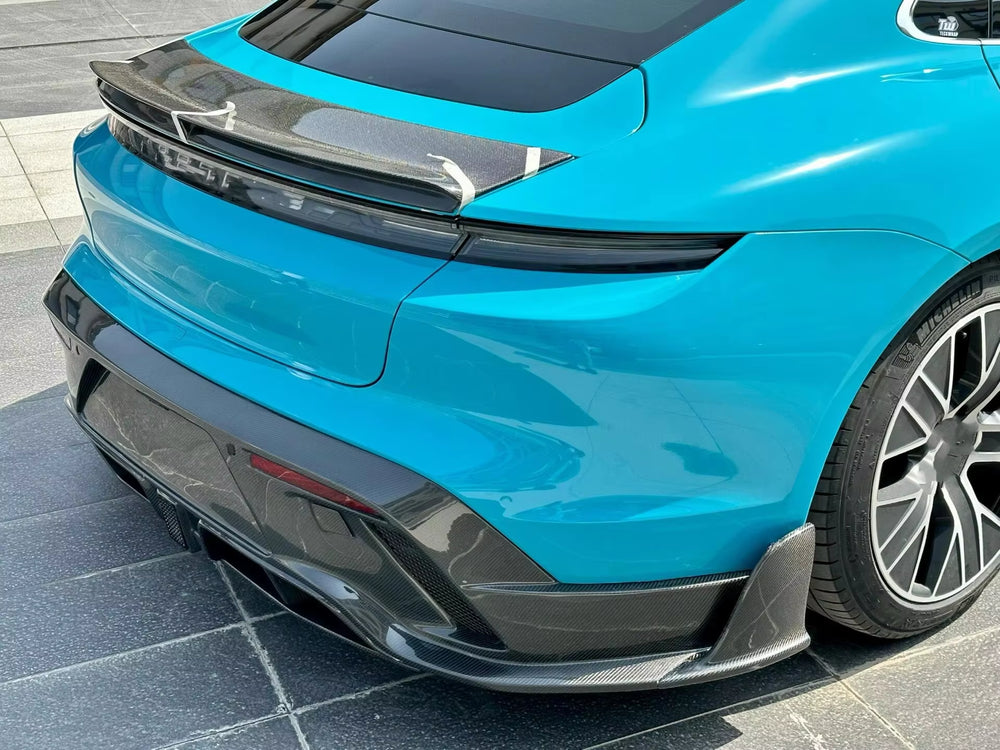 For Porsche Taycan Upgrade MSY Style Carbon Fiber Front Lip Rear Diffuser Side Skirt Spoiler Body Kit