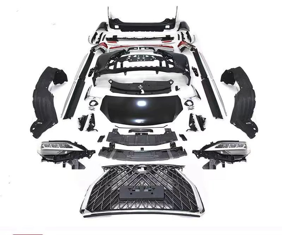 Auto Parts for Toyota Alphard Vellfire 2015 2016 2017 2018 Upgrade to Lexus LM Style Front and Rear Bumper Diffuser Headlights
