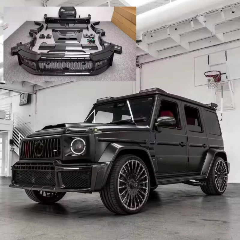 JISU Body Kit for Mercedes-Benz G Class W465 W464 G500 G63 Upgrade Car Bumper Dry Carbon Fiber Body Kit Hood Spoiler