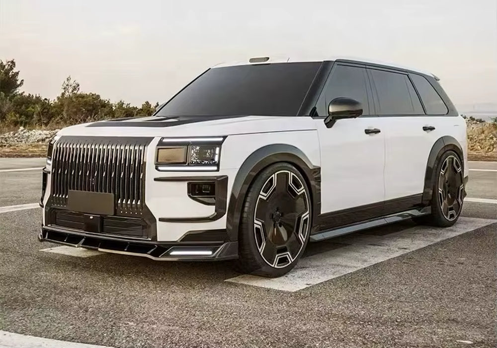 Zeekr 9X Enhanced RNG Style Dry Carbon Fiber Front Lip, Side Skirts, Rear Diffuser, Spoiler, and Wide Body Kit