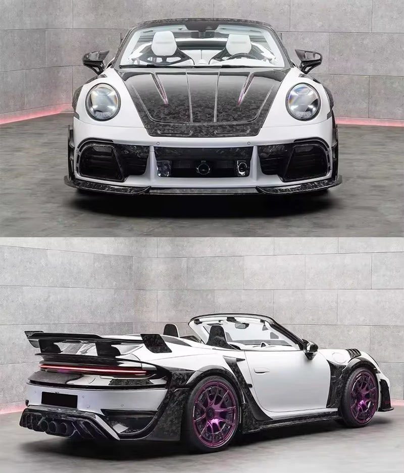 MSY Style Dry Carbon Fiber Body Kit for Porsche 992 Turbos Front and Rear Bumpers Hood Diffuser Wide Body Kit