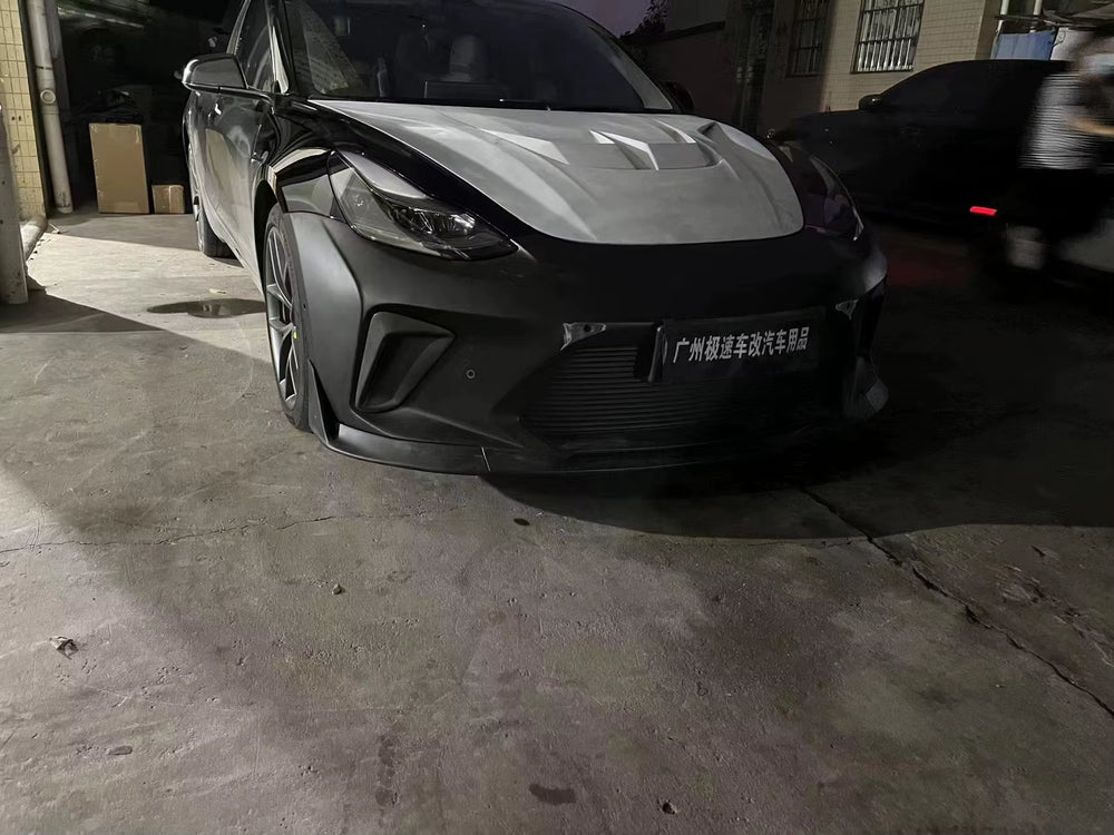 Carbon Fiber Material of the Car Hood Is Suitable Fortesla Model 3 Robot Style Hood Carbon Fiber Body Kit