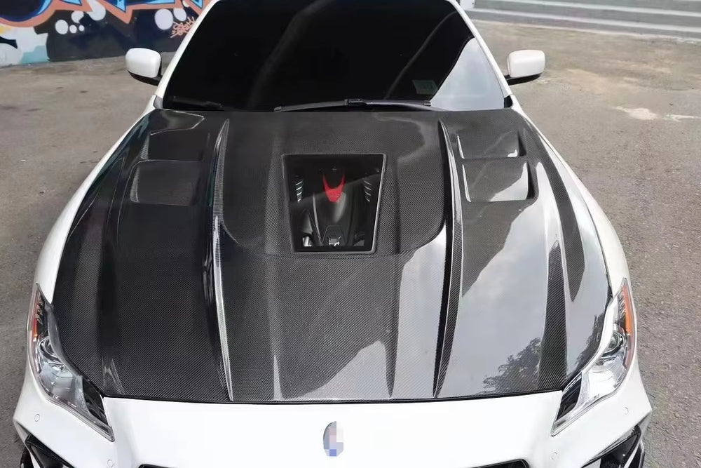 Transparent Glass Style Carbon Fiber Hood for Maserati Quattroporte 2013-2018 Body Kit