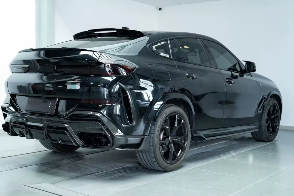 PK Style Carbon Fiber Rear Diffuser Rear Spoiler for BMW X6 G06 Body Kit
