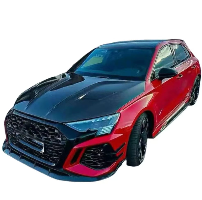 High-Quality Dry Carbon Body Kit for Audi RS3 8Y Upgrade PK Style Dry Carbon Fiber Front Lip Diffuser Spoiler