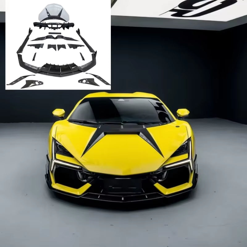 New Design MSY Style Carbon Fiber Bumper Front Lip Rear Diffuser Side Skirts Car Body Kit for Lamborghini Revuelto