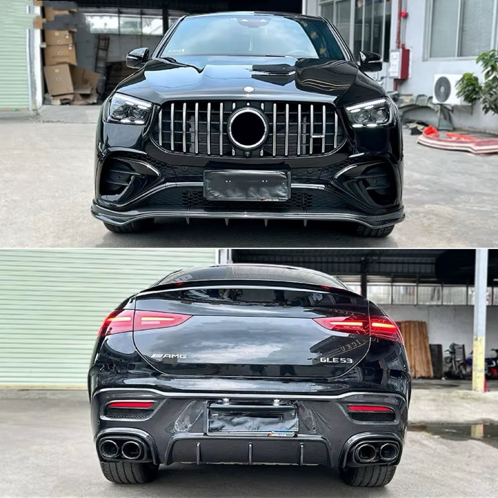 LD Style Carbon Fiber Body Kit for Mercedes Benz GLE Class W167 C167 (2024+) - Front Lip and Rear Diffuser Spoiler