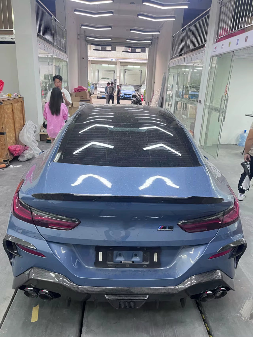 Ac-Style Body Kit for BMW 8 Series G14 G15 Carbon Fiber Front Lip Skirt Spoiler Diffuser.